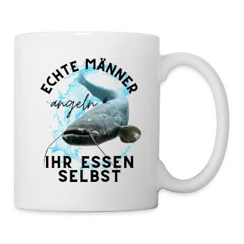 ECHTE MÄNNER - Angler angeln ANGEL - Tasse - Weiß - Rechts