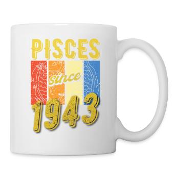 Fische 1943 Geburtstag Sternzeichen Geschenk - Tasse - Weiß - Rechts