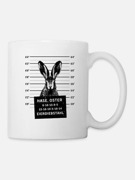 Osterhase Mugshot Polizeifoto Hase Ostern - Tasse - Weiß