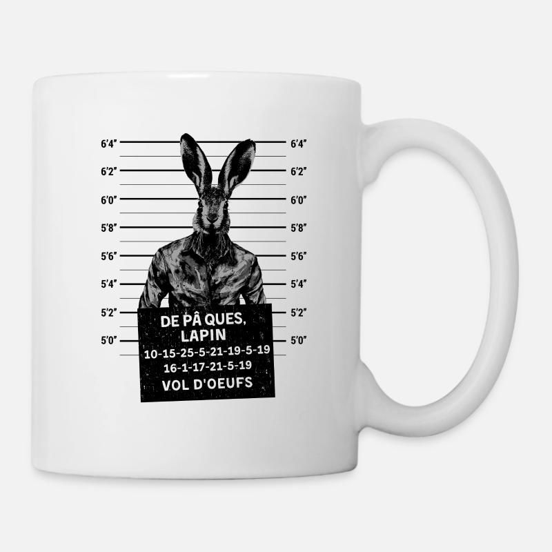 Lapin de Pâques Mugshot - Mug blanc - blanc