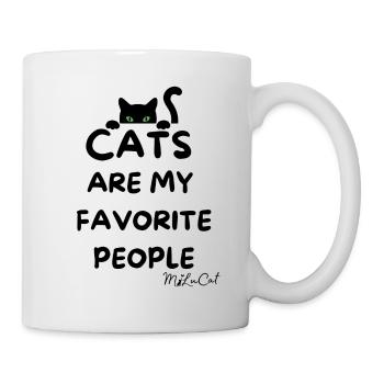 Cats are my favorite people - Katzen > Menschen - Tasse - Weiß - Rechts