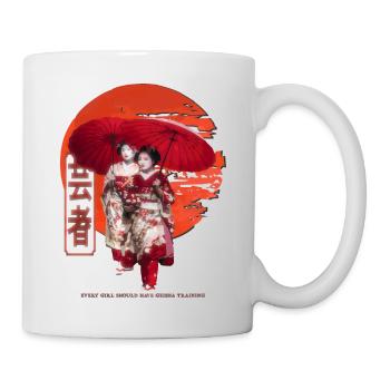 Japanische Geisha-Kunst - Tasse - Weiß - Rechts
