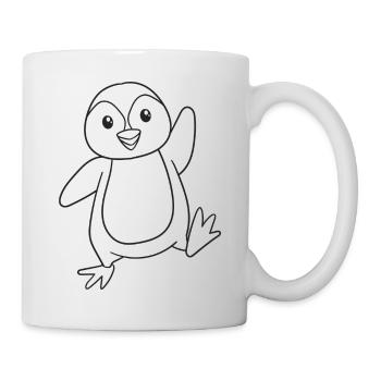 Pinguin, Vogel, Geschenk, Geschenkidee - Tasse - Weiß - Rechts