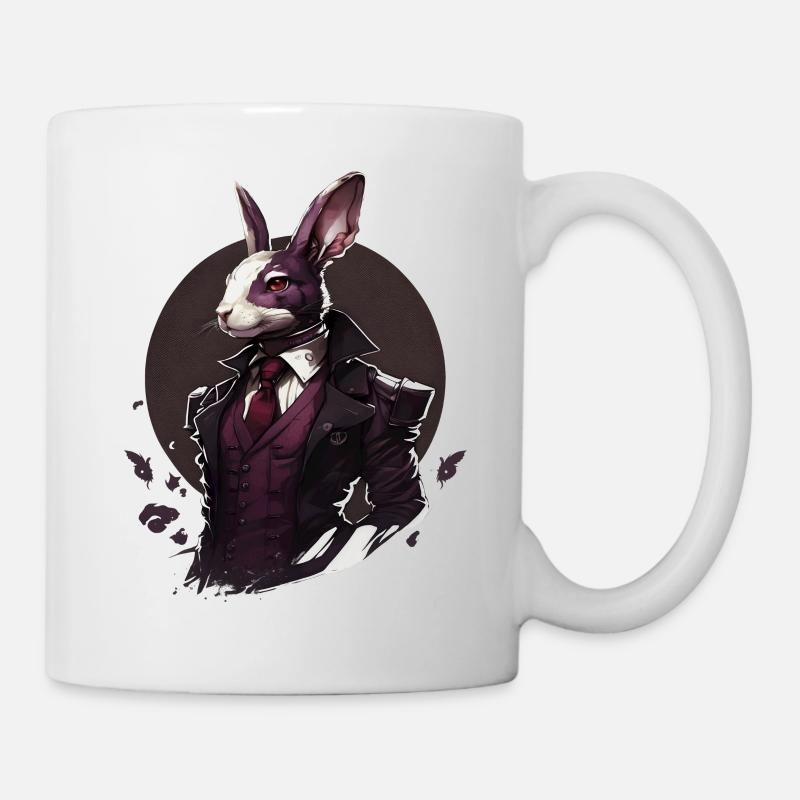 Hase mit Anzug - Tasse - Weiß