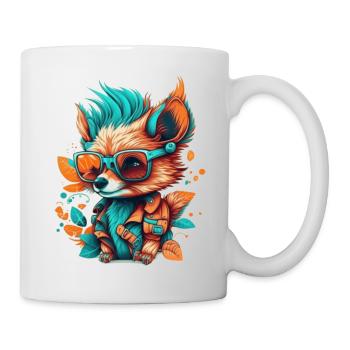Ein Fuchs mit Brille, der seinen Urlaub genießt - Tasse - Weiß - Rechts