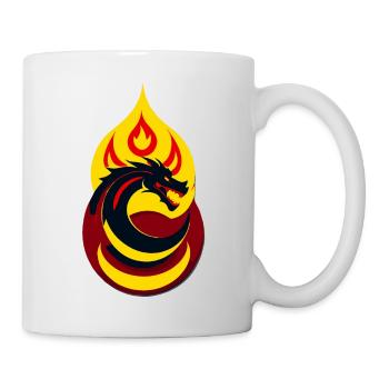 Dragon dans un cercle de flammes - Mug blanc - blanc - Droite