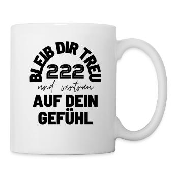 Engelszahlen 222 Nummerologie Geschenkidee - Tasse - Weiß - Rechts