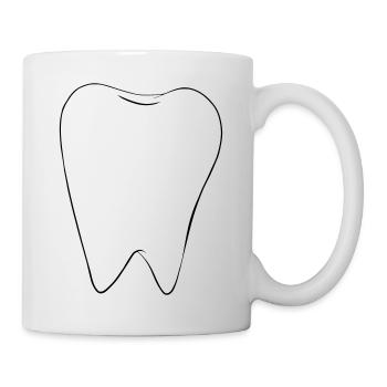Weißer Zahn - Tasse - Weiß - Rechts