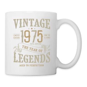 1975 Vintage Jubiläum Vintage Born Legend 1975 - Tasse - Weiß - Rechts