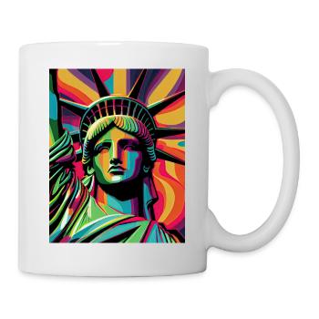 Bunte Freiheitsstatue - Tasse - Weiß - Rechts