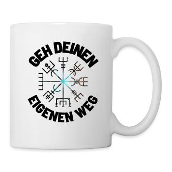 Wegweiser RUNEN viking CELTIC - VEGVISIR - Tasse - Weiß - Rechts