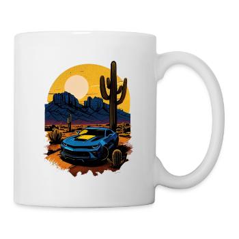 Muscle Car on Desert - Mug - white - Right