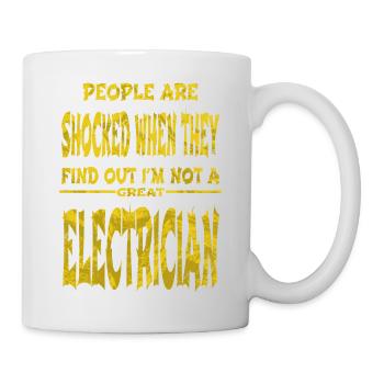 drôle de citation électricien humour artisanat café - Mug blanc - blanc - Droite