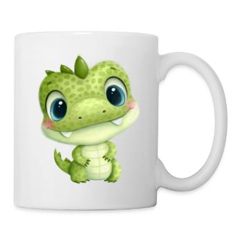 süßes Baby-Krokodil mit Glubschaugen - Tasse - Weiß - Rechts