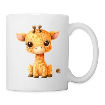 Süße Cartoon-Baby-Giraffe mit Glubschaugen - Tasse - Weiß - Rechts