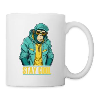 Cooler Affe Stay Cool - Tasse - Weiß - Rechts
