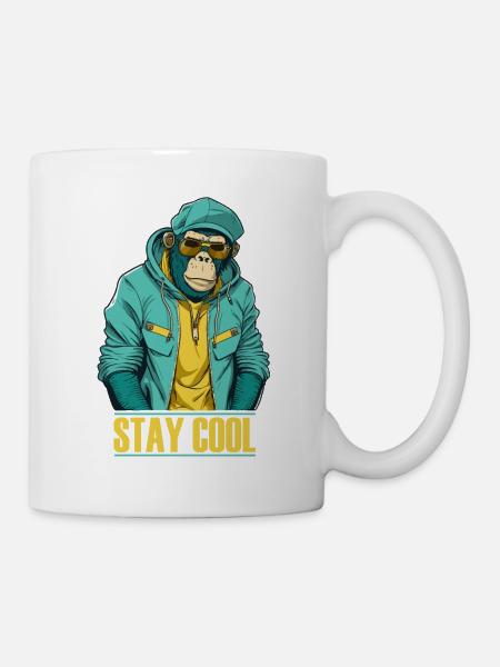 Cooler Affe Stay Cool - Tasse - Weiß