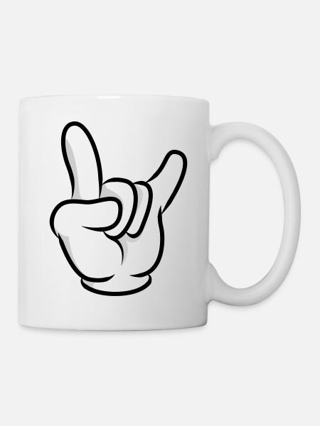 Icône de main - Mug blanc - blanc