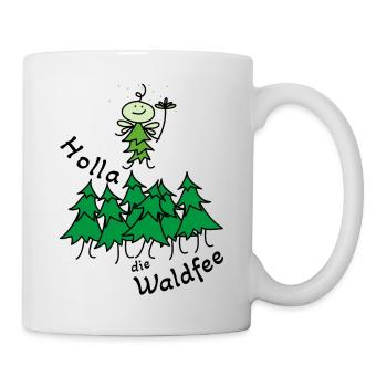 Lustige Fee im Wald Waldfee (b) - Tasse - Weiß - Rechts