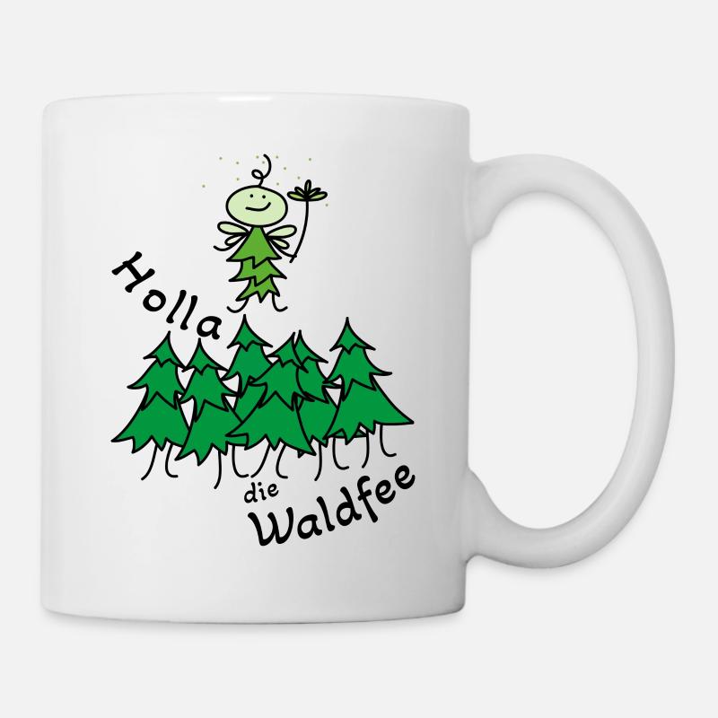 Lustige Fee im Wald Waldfee (b) - Tasse - Weiß