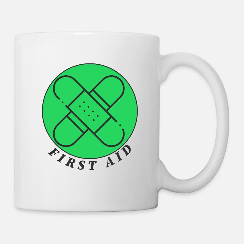 Erste Hilfe Pflaster - Tasse - Weiß
