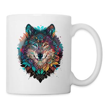 loup mystique mandala nature - Mug blanc - blanc - Droite