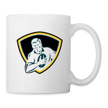 Ecusson rugbyman - Mug blanc - blanc - Droite