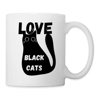 Liebe schwarze Katzen - Tasse - Weiß - Rechts
