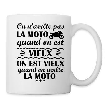 On n'arrête pas la moto, idée cadeau motard - Mug blanc - blanc - Droite