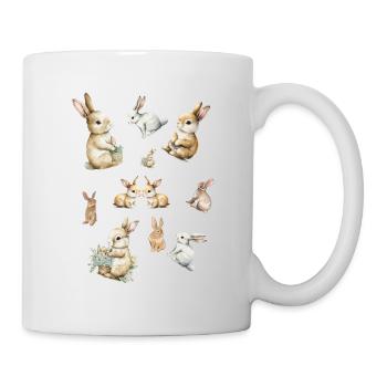 Hase Kaninchen Feld - Tasse - Weiß - Rechts