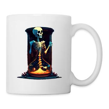 Menschliches Skelett als Sanduhr - Horror Comic - Tasse - Weiß - Rechts