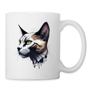 Splash Art Katzen Design - Tasse - Weiß - Rechts