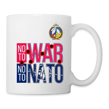NO TO WAR NO TO NATO | WORLD MARCH FOR PEACE 2023 - Mug - white - Right