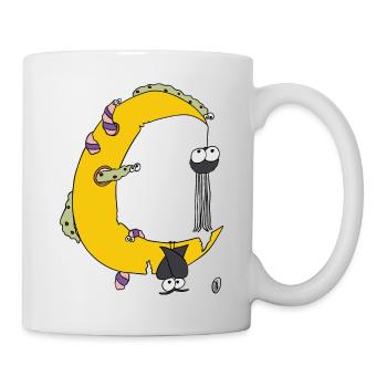 Croissant de lune avec des animaux - Mug blanc - blanc - Droite