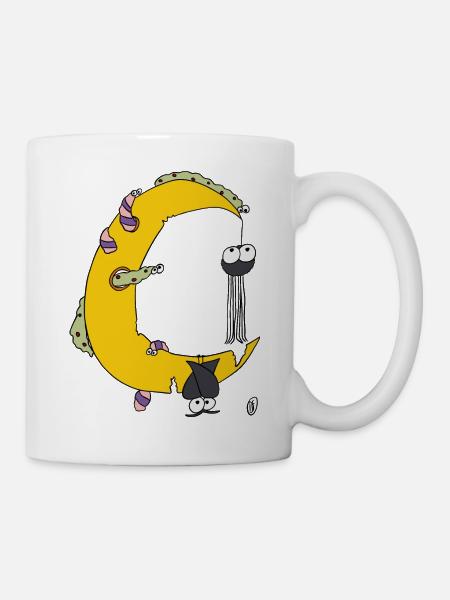 Crescent moon with animals - Mug - white