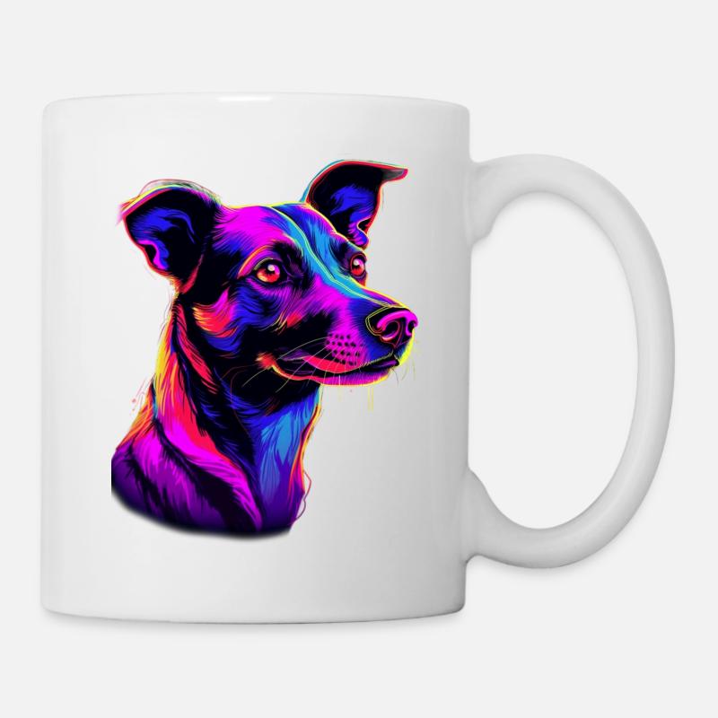 Jack Russell Synthwave Geschenk - Tasse - Weiß