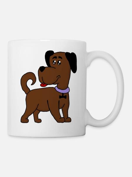 Chien mignon avec la langue - Mug blanc - blanc