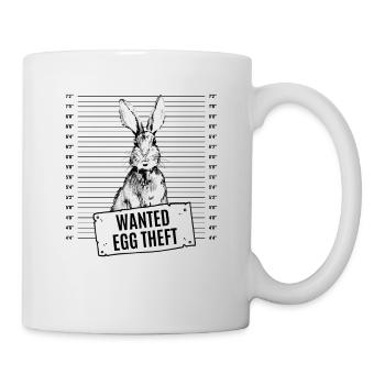 Funny Easter bunny mugshot - Mug - white - Right