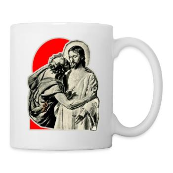 Le baiser traître de Judas en Jésus-Christ - Mug blanc - blanc - Droite