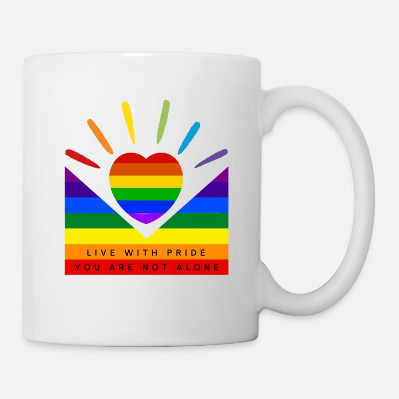 LGBTQ+ mit Herz - Tasse - Weiß