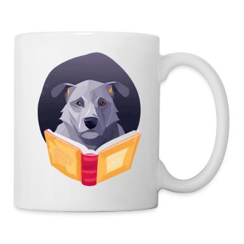 Lesen Hund Buch Leser Hunde Buchliebhaber Bücher - Tasse - Weiß - Rechts