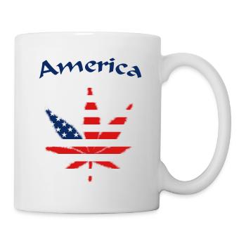 America Weed Ganja USA - Tasse - Weiß - Rechts