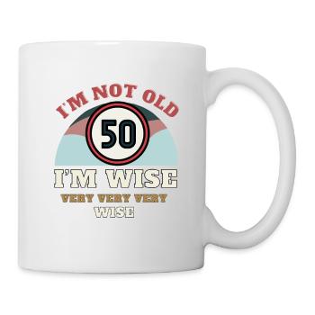 50e anniversaire Je ne suis pas vieux je suis sage - Mug blanc - blanc - Droite