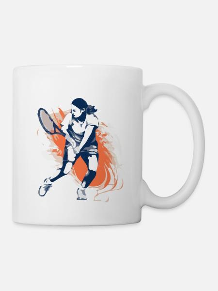 Der Tennisspieler - Tasse - Weiß