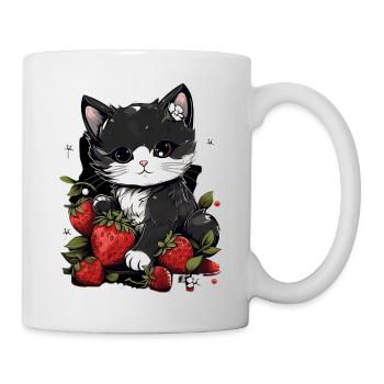 Cat Ragamuffin Fraise Cadeau - Mug blanc - blanc - Droite