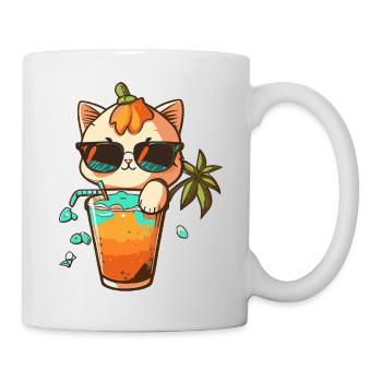 Cat Love: Beach and Cocktail - Mug - white - Right