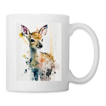 Cerf mignon style aquarelle - Mug blanc - blanc - Droite