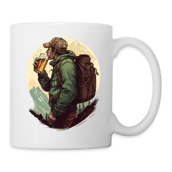 Hikers with beer in the mountains - Mug - white - Right