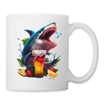 Beer-loving shark - Mug - white - Right