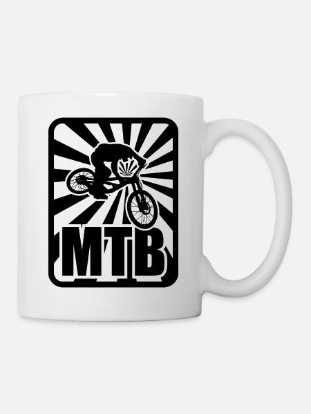 Mountain bikers, bicycles, cycling - Mug - white
